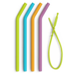 Reusable Silicone Drinking Straws - Big Size with Curved Bend for Tumblers  Made from BPA Free No-Rubber Silicon - Flexible, Collapsible, Chewy, Bendy,  Safe for Kids/Toddlers - Softy Straws - Reusable Silicone